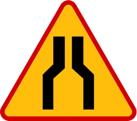 Warning for a road narrowing.