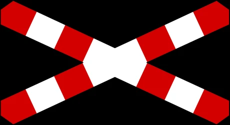 Warning for a railroad crossing with 1 railway.
