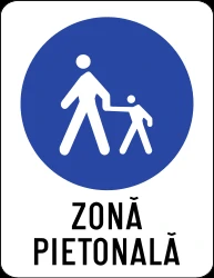 Begin of a zone for pedestrians.