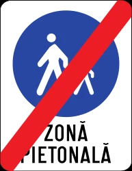 End of the zone for pedestrians.