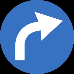 Turning right mandatory.