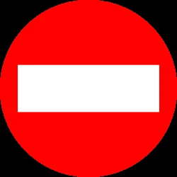 Direction prohibited
(road with one-way traffic).