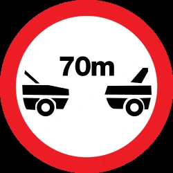 Leaving less distance than indicated prohibited.