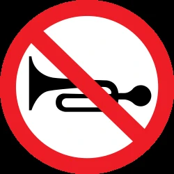 Using the horn prohibited.