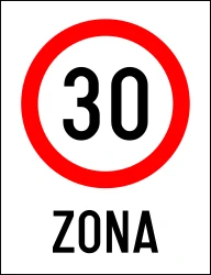 Begin of a zone with speed limit.
