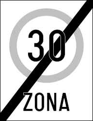End of the zone with speed limit.