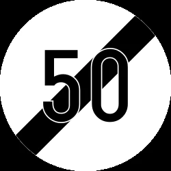 End of the speed limit.