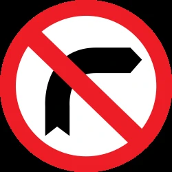 Turning right prohibited.