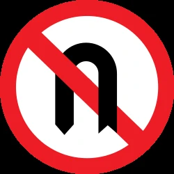 Turning around prohibited (U-turn).