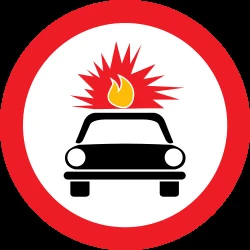 Vehicles with explosive materials prohibited.