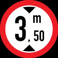 Vehicles higher than indicated prohibited.