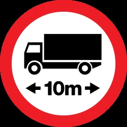 Vehicles longer than indicated prohibited.