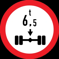 Vehicles with an axle weight heavier than indicated prohibited.