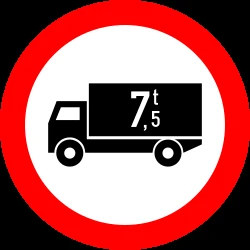 Trucks heavier than indicated prohibited.