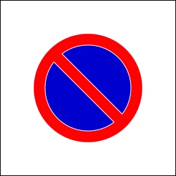 Begin of zone where parking is prohibited.