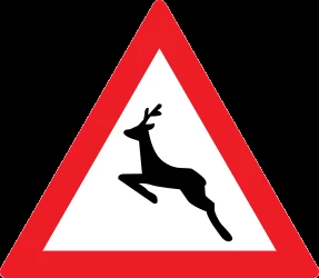 Warning for crossing deer.