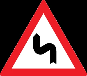 Warning for a double curve, first left then right.