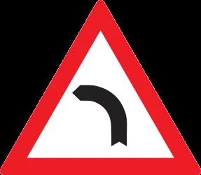 Warning for a curve to the left.