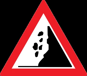 Warning for falling rocks.