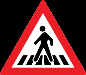 Warning for a crossing for pedestrians.