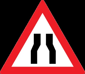 Warning for a road narrowing.