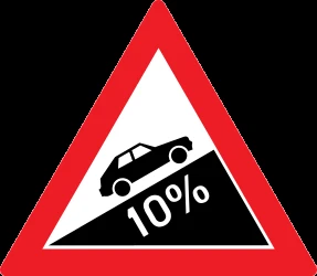 Warning for a steep ascent.