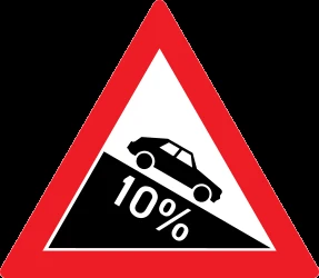 Warning for a steep descent.