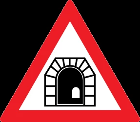 Warning for a tunnel.