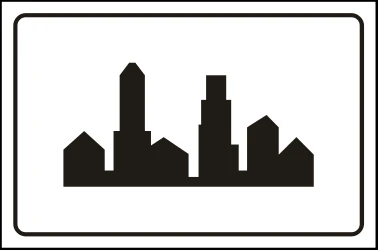 Begin of a built-up area.