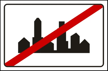 End of the built-up area.