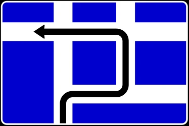 Route to be followed in order to turn left.