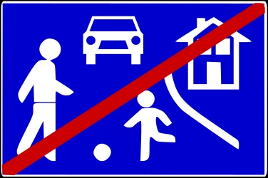 End of the residential area.