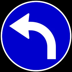 Turning left mandatory.