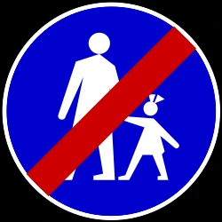 End of the path for pedestrians.