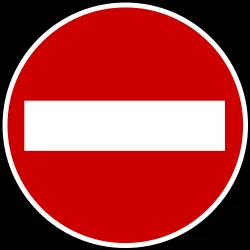 Direction prohibited
(road with one-way traffic).
