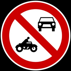 Motorcycles and cars prohibited.