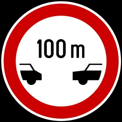 Leaving less distance than indicated prohibited.