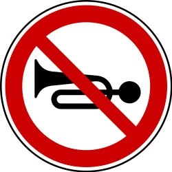 Using the horn prohibited.