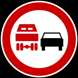 Overtaking prohibited for trucks.