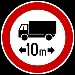 Vehicles longer than indicated prohibited.
