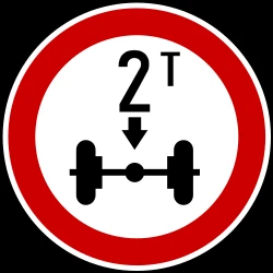 Vehicles with an axle weight heavier than indicated prohibited.