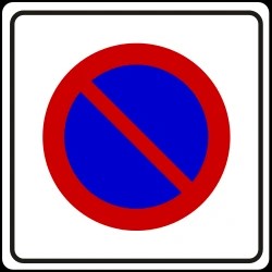 Begin of zone where parking is prohibited.