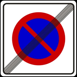 End of the zone where parking is prohibited.