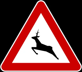 Warning for crossing deer.