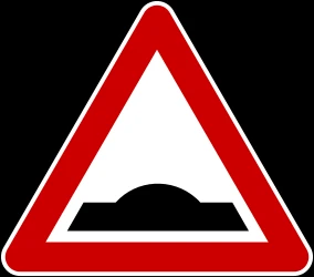 Warning for a speed bump.