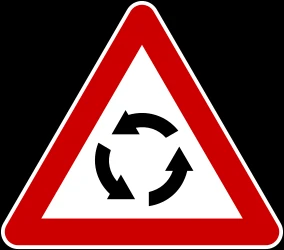 Warning for a roundabout.
