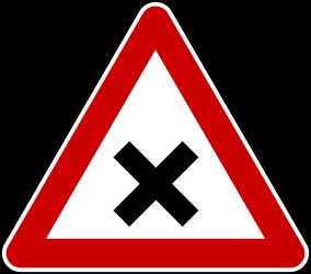 Warning for an uncontrolled crossroad.