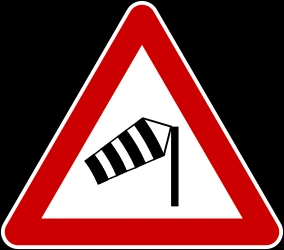 Warning for heavy crosswind.