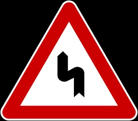 Warning for a double curve, first left then right.