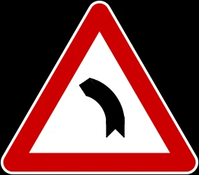 Warning for a curve to the left.